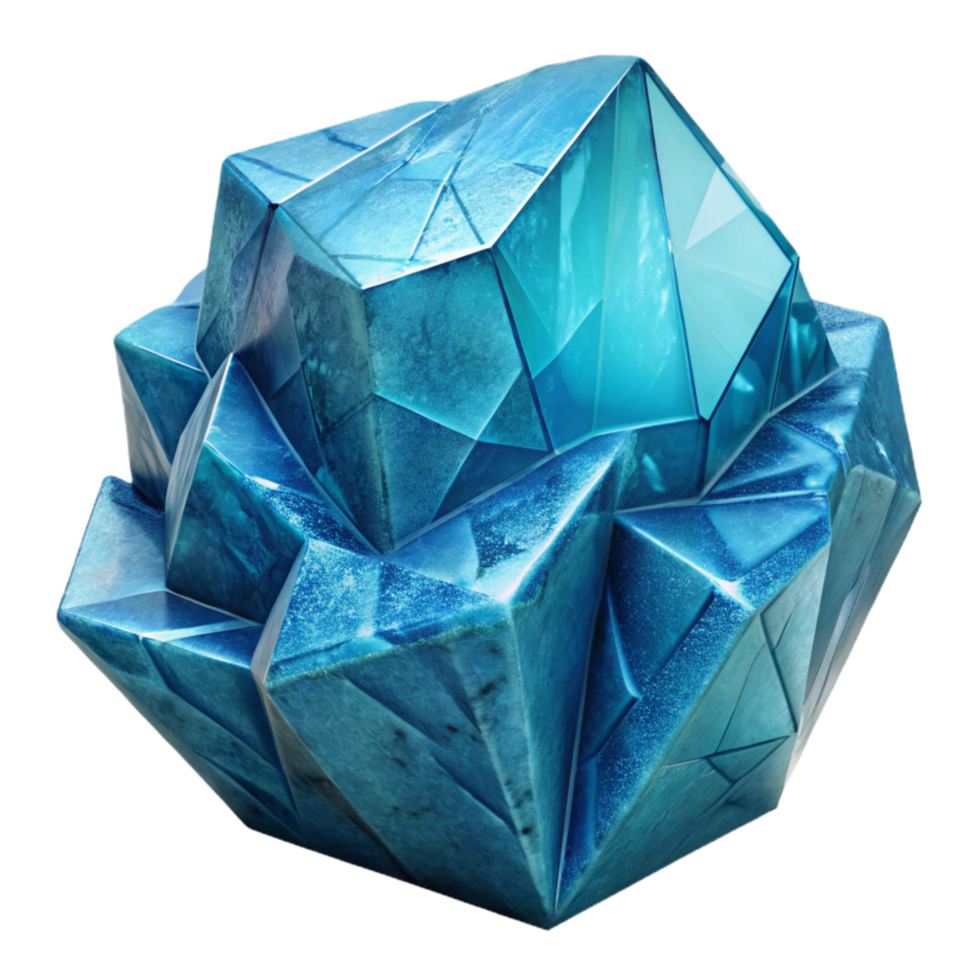 magnificent contemporary Geometric Ice Sculpture Isolated Blue Tint png