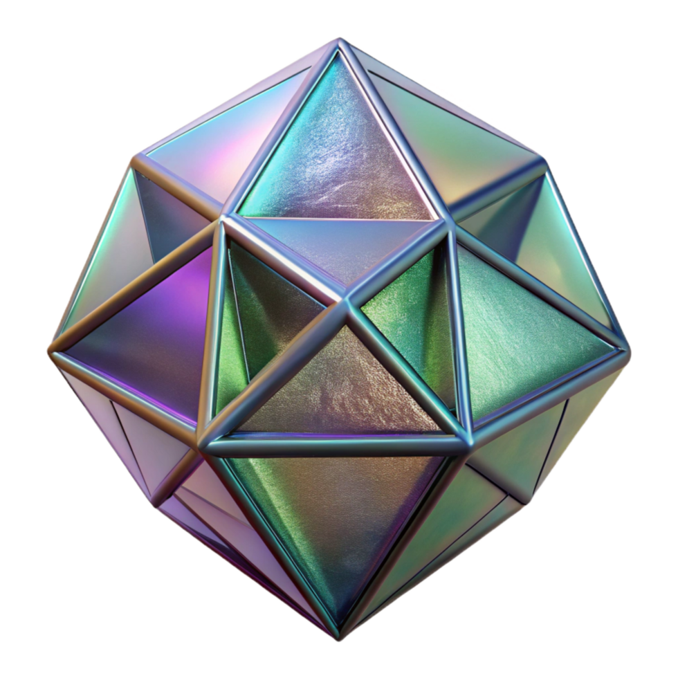 wonderful modern Geometric Life Form Isolated Iridescent Sheen high resolution png