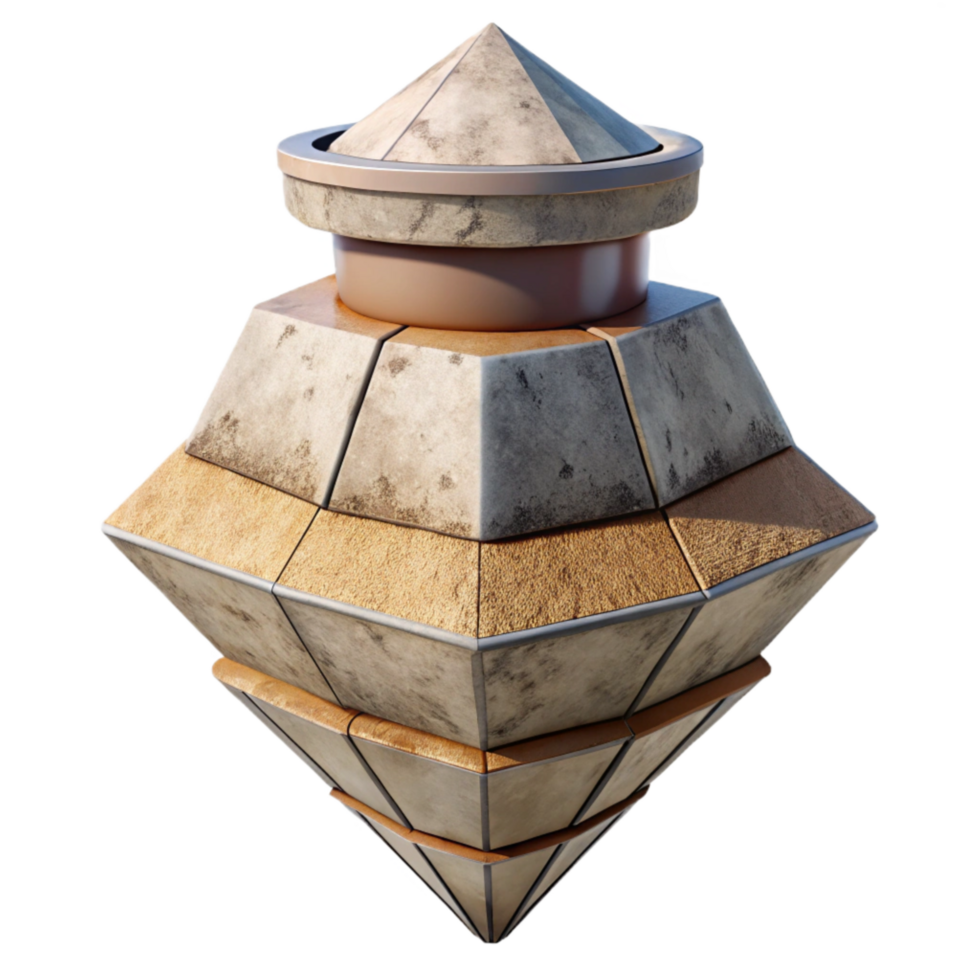 stunning artistic Geometric Terraform Tower Isolated Transparent Background high resolution png