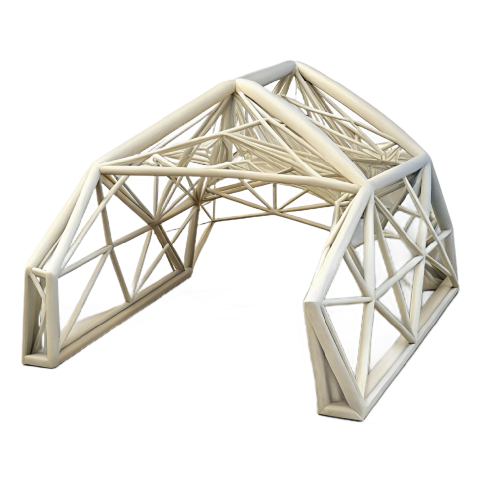 magnificent minimalist Geometric Wireframe Bridge White Isolated Cutout genuine png
