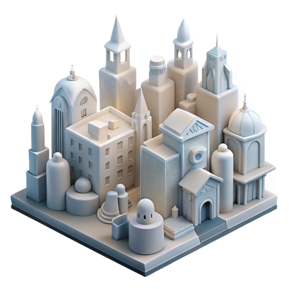elegant creative Ghostly Metropolis Transparent Background Isolated Building high resolution png