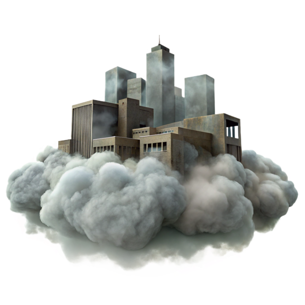serene traditional Ghostly Urban Fog Cutout Transparent Background professional png