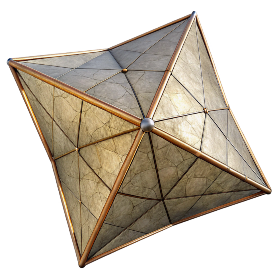 serene modern Giant Solar Sail Rendering Cutout with Wireframe Overlay detailed png