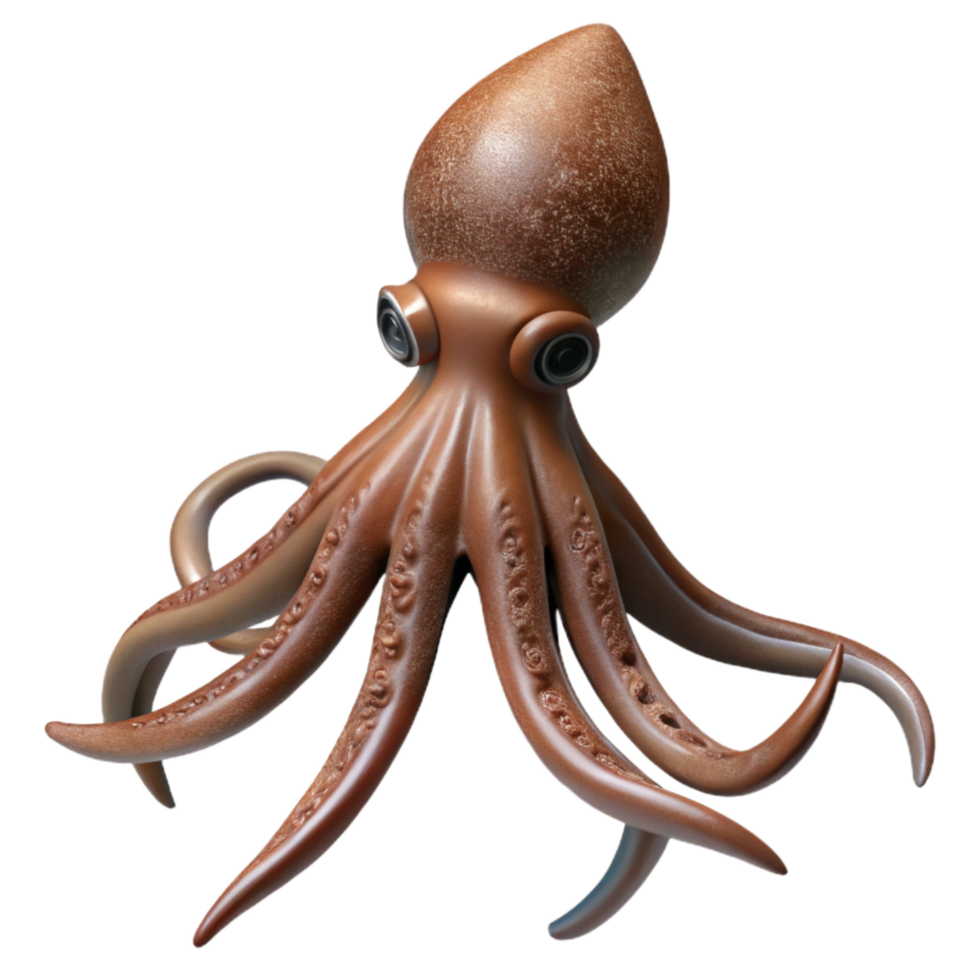 beautiful abstract Giant Squid Silhouette Cutout on Transparent Background high resolution png