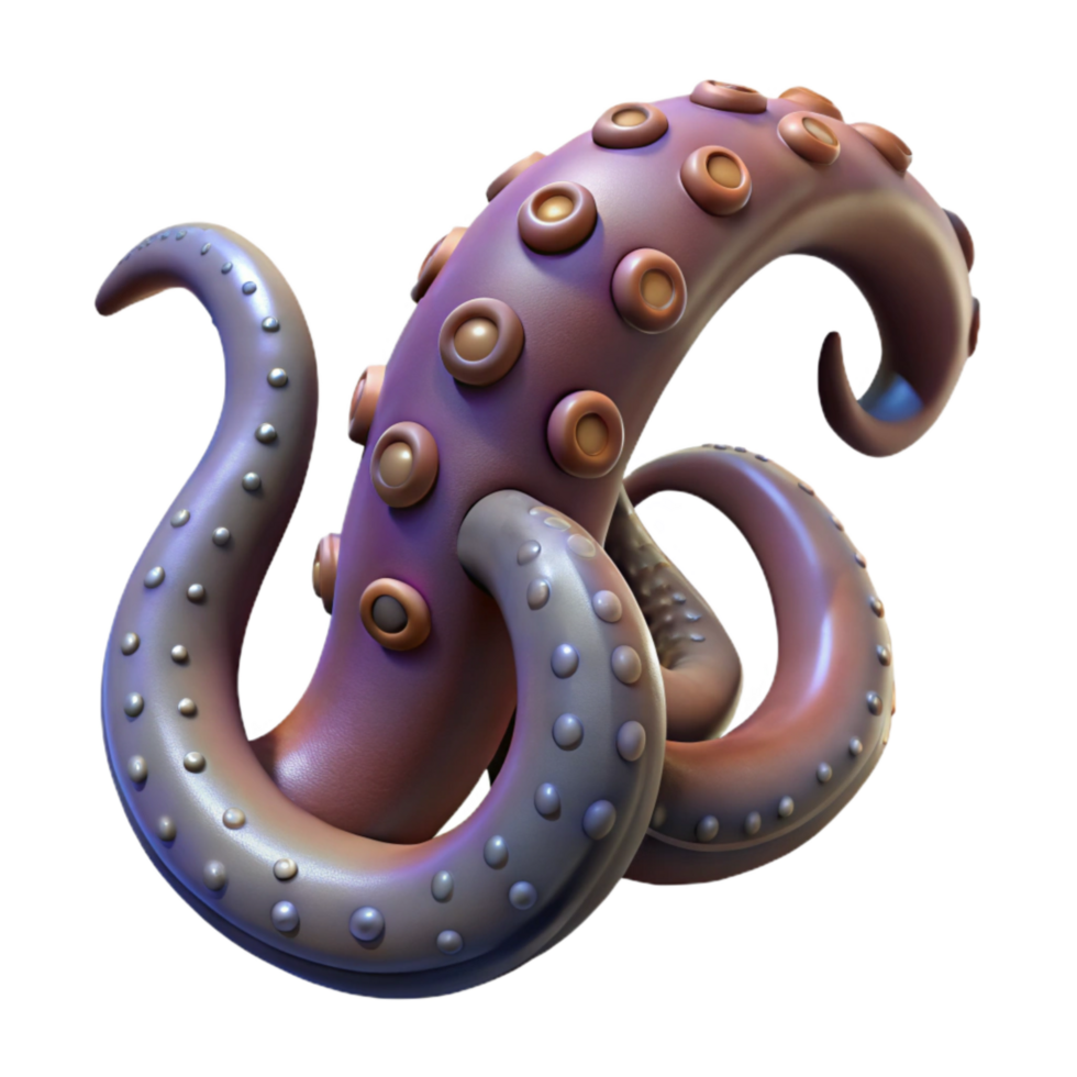 magnificent rustic Giant Squid Tentacle Isolated on Transparent Background high quality png