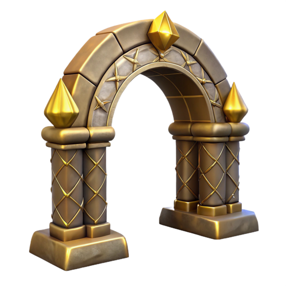 extraordinary contemporary Gilded Cave Archway Isolated with Dramatic Lighting original png