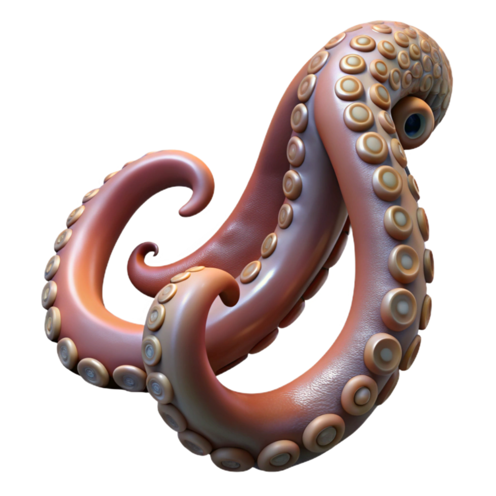 serene classic Giant Squid Tentacle Isolated on Transparent Background genuine png