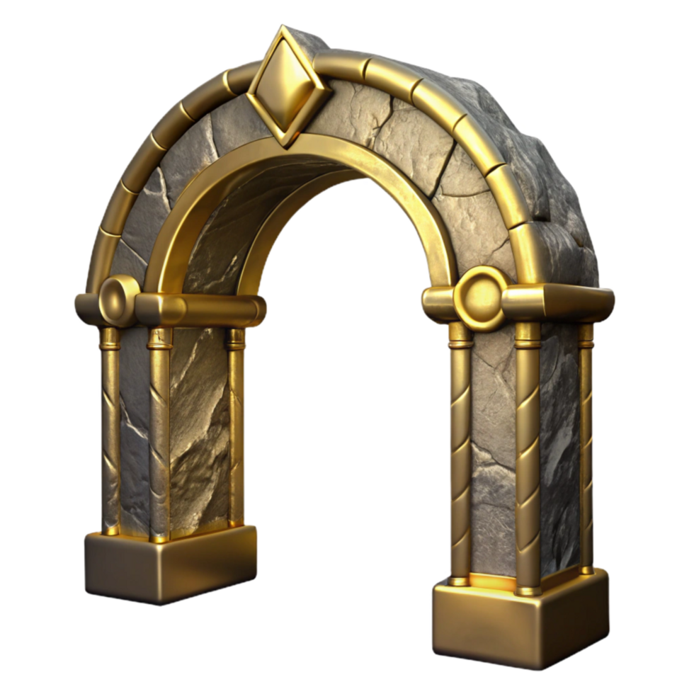 wonderful rustic Gilded Cave Archway Isolated with Dramatic Lighting high quality png