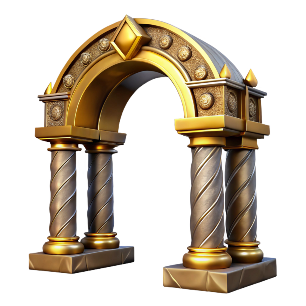 serene minimalist Gilded Cave Archway Isolated with Dramatic Lighting high resolution png