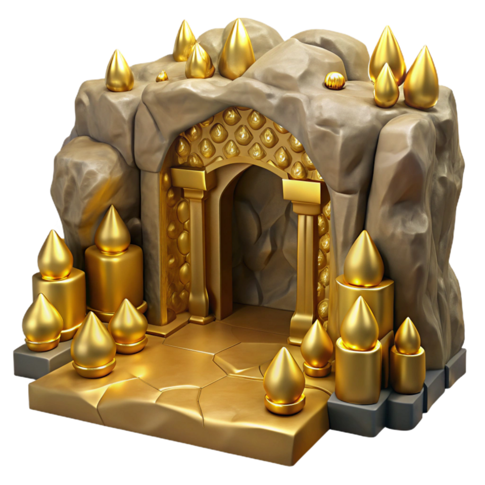 extraordinary creative Gilded Cave Walls Cutout with Realistic Textures exclusive png