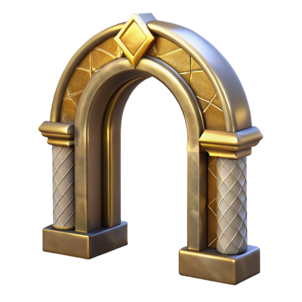 beautiful vintage Gilded Grotto Archway Transparent Cutout Element authentic png