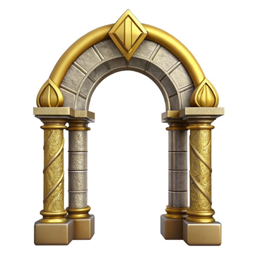 dramatic artistic Gilded Grotto Archway Transparent Cutout Element authentic png