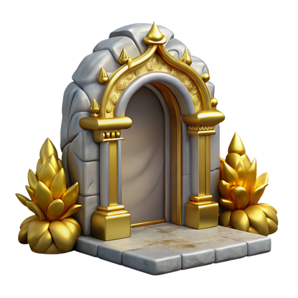 magnificent rustic Gilded Grotto Entrance Cutout on Transparent Background high quality png