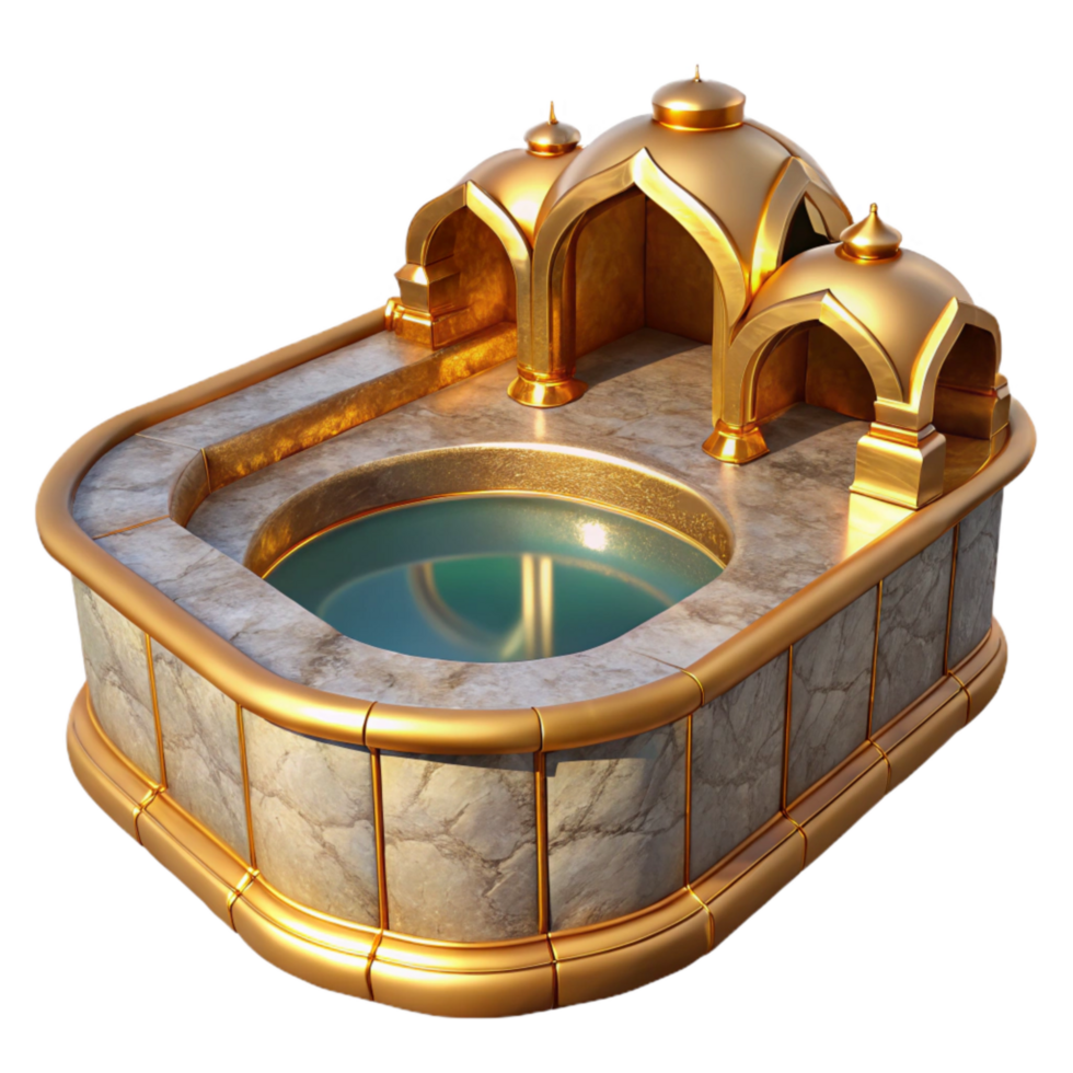 elegant vintage Gilded Grotto Pool Isolated with Reflective Surface genuine png