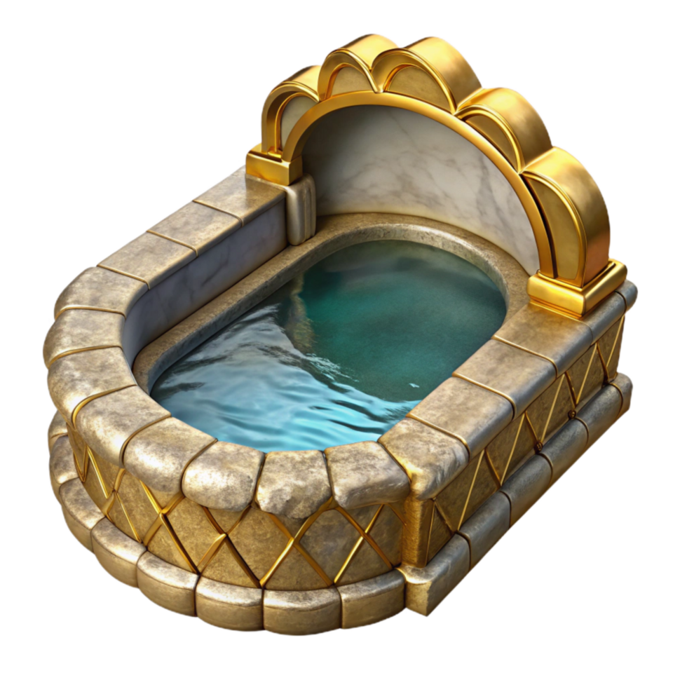 beautiful creative Gilded Grotto Pool Isolated with Reflective Surface exclusive png
