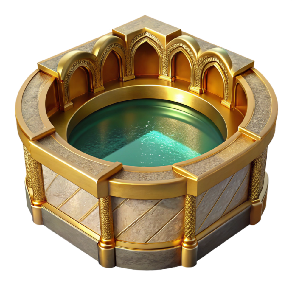 stunning contemporary Gilded Grotto Pool Isolated with Reflective Surface high resolution png