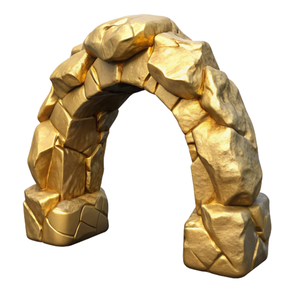 vibrant rustic Gilded Gully Rock Arch Dramatic Angle Isolated high resolution png