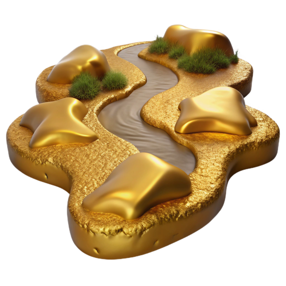 impressive rustic Gilded Gully Riverbend Isolated on Transparent Background professional png