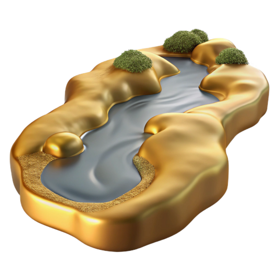 serene minimalist Gilded Gully Stream Isolated Clear Water authentic png
