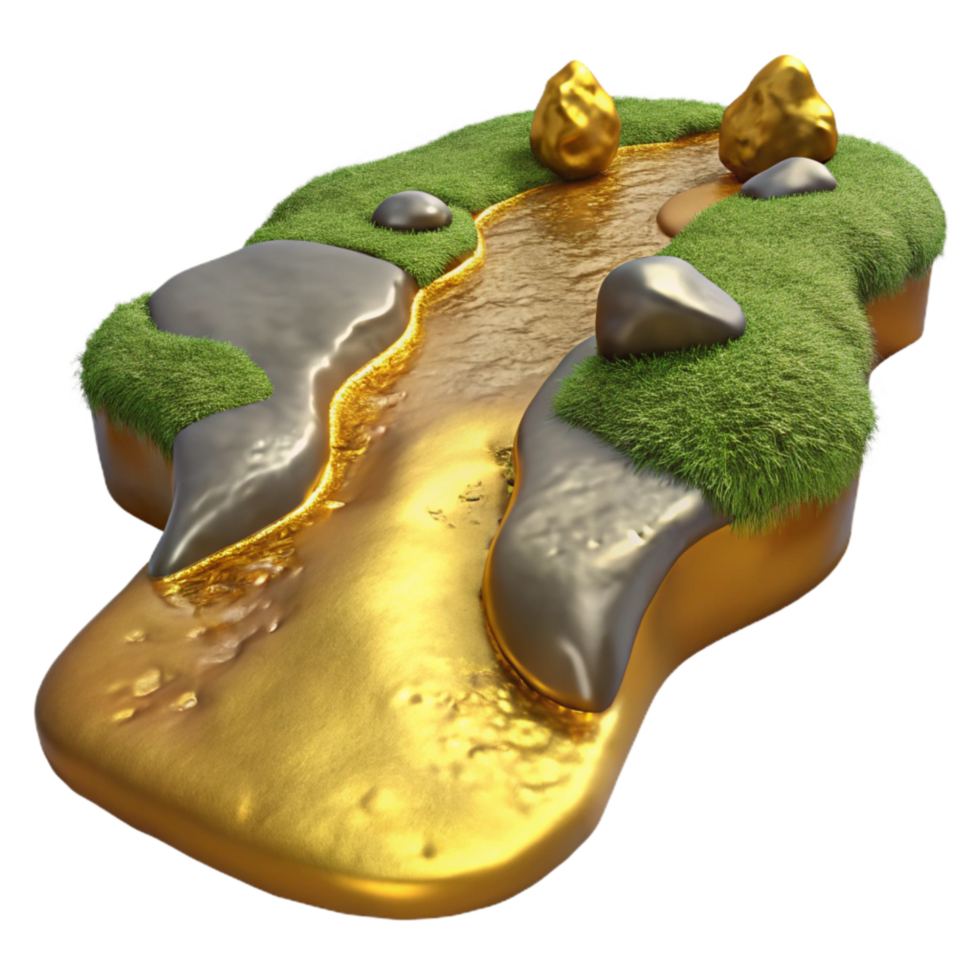 impressive traditional Gilded Gully Stream Isolated Clear Water original png