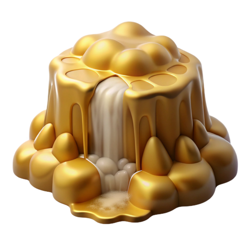 serene rustic Gilded Gully Waterfall Mist Cutout with Soft Focus original png