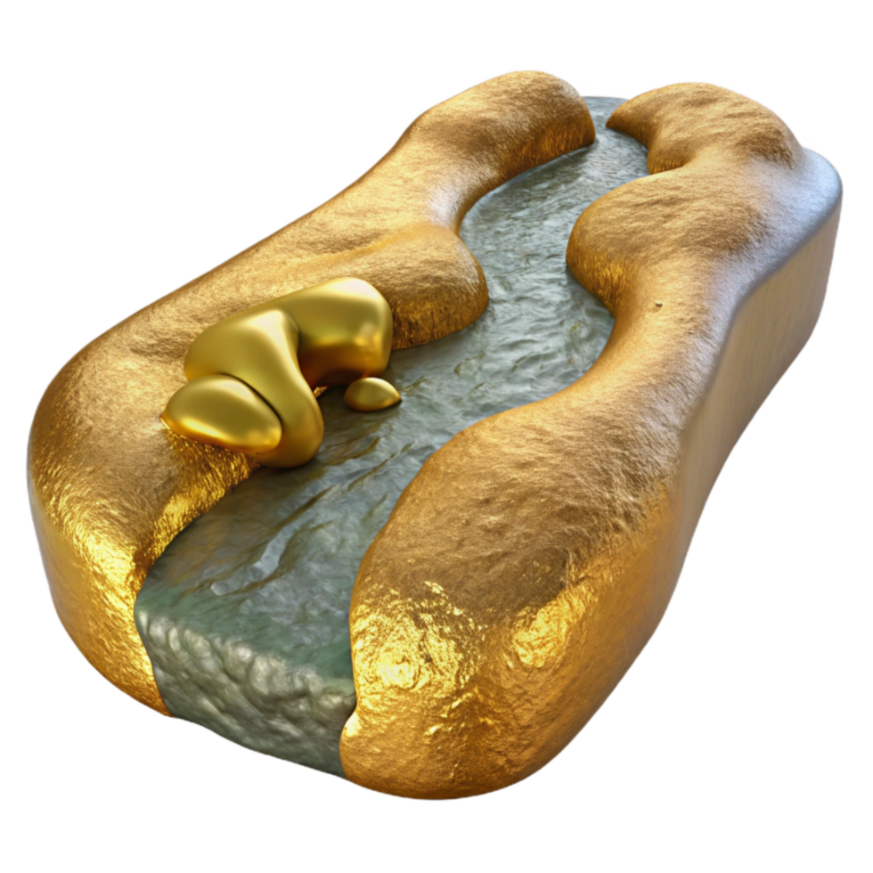 extraordinary minimalist Gilded Gully Stream Isolated Clear Water premium png