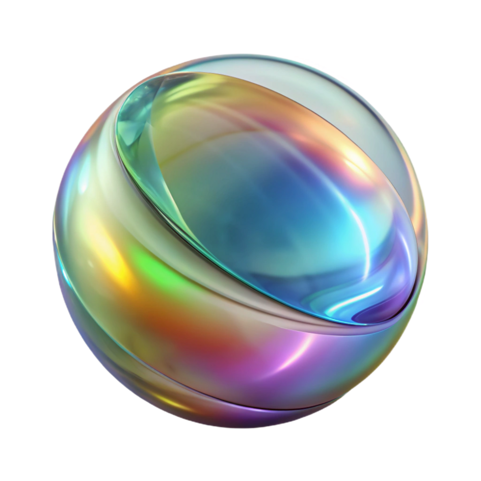 elegant artistic Glass Bead Rainbow Refraction Transparent Background png