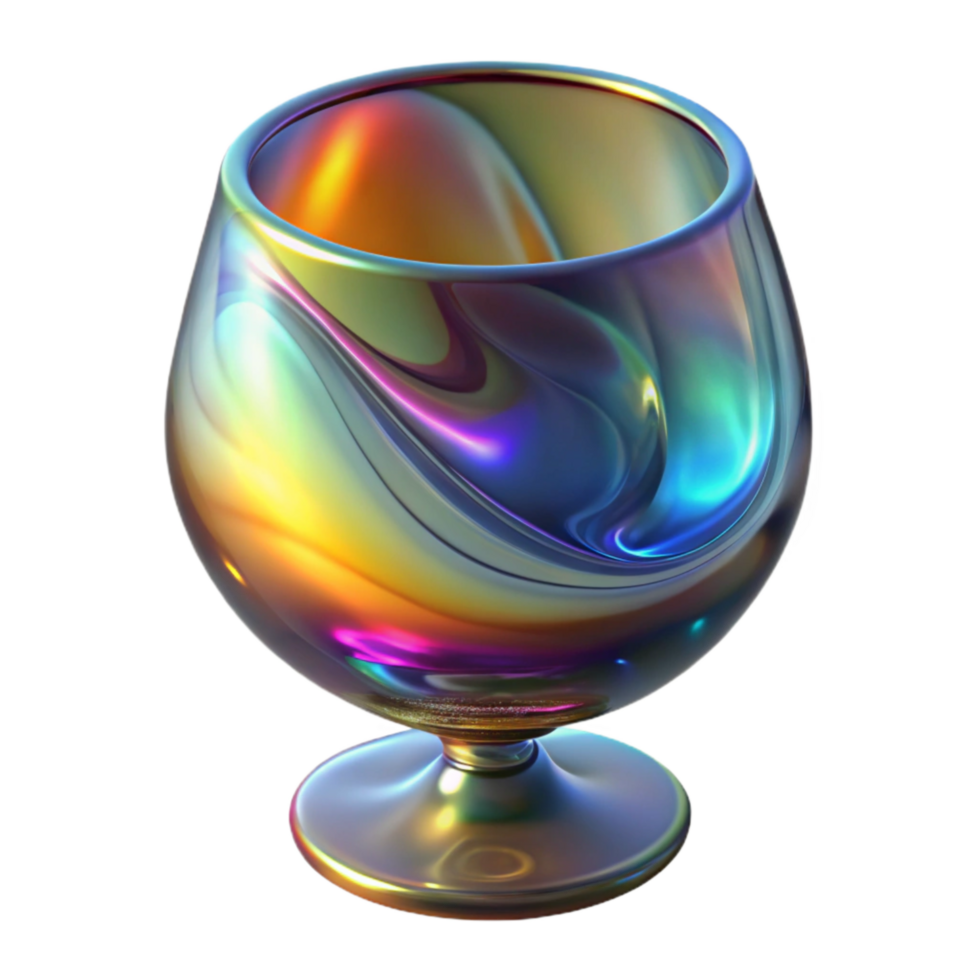 dramatic artistic Glass Distortion with Colorful Reflection Transparent authentic png
