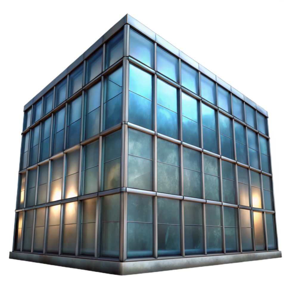 elegant classic Glass Facade Light Reflections Transparent Background exclusive png