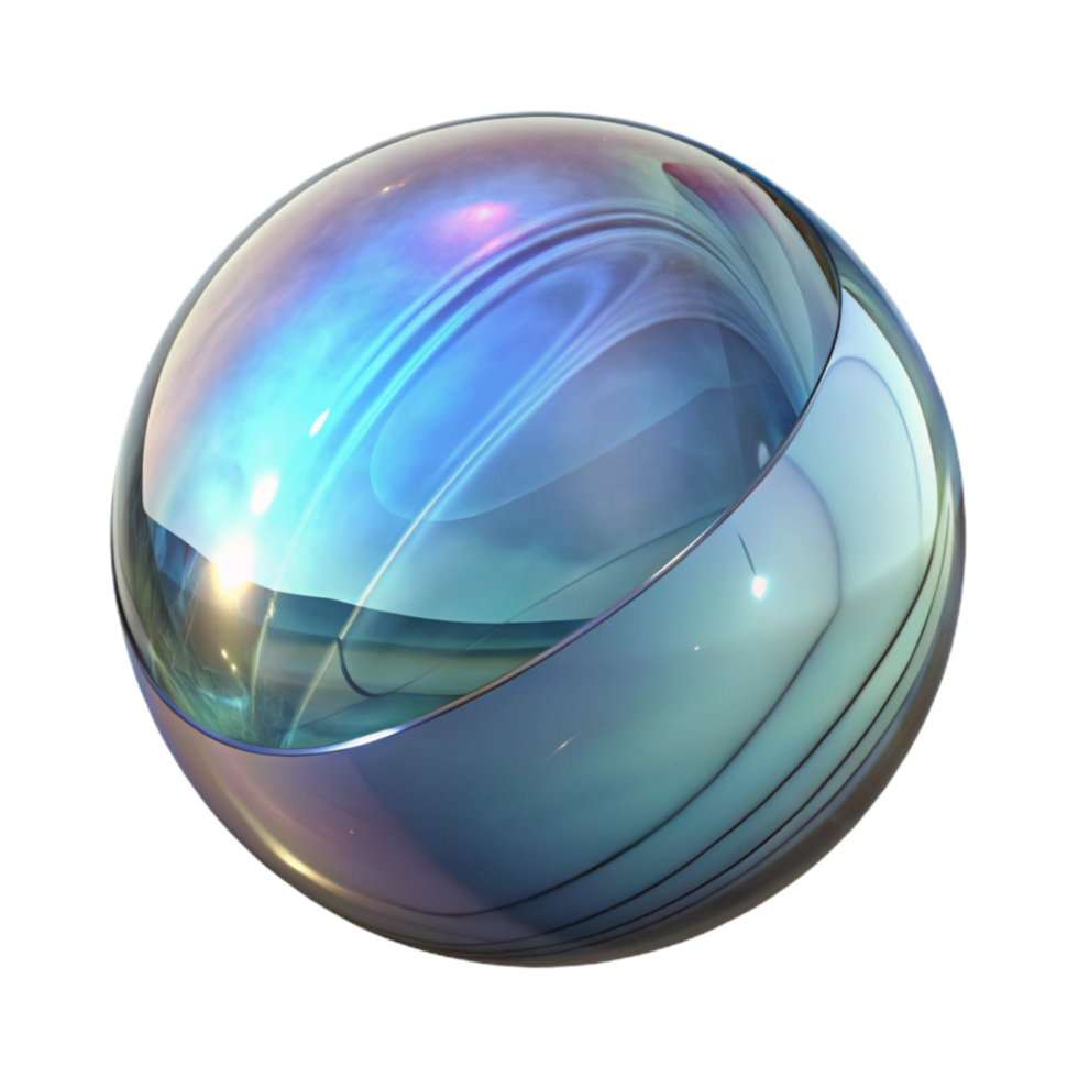 serene abstract Glass Sphere Refraction Cutout Transparent Background exclusive png