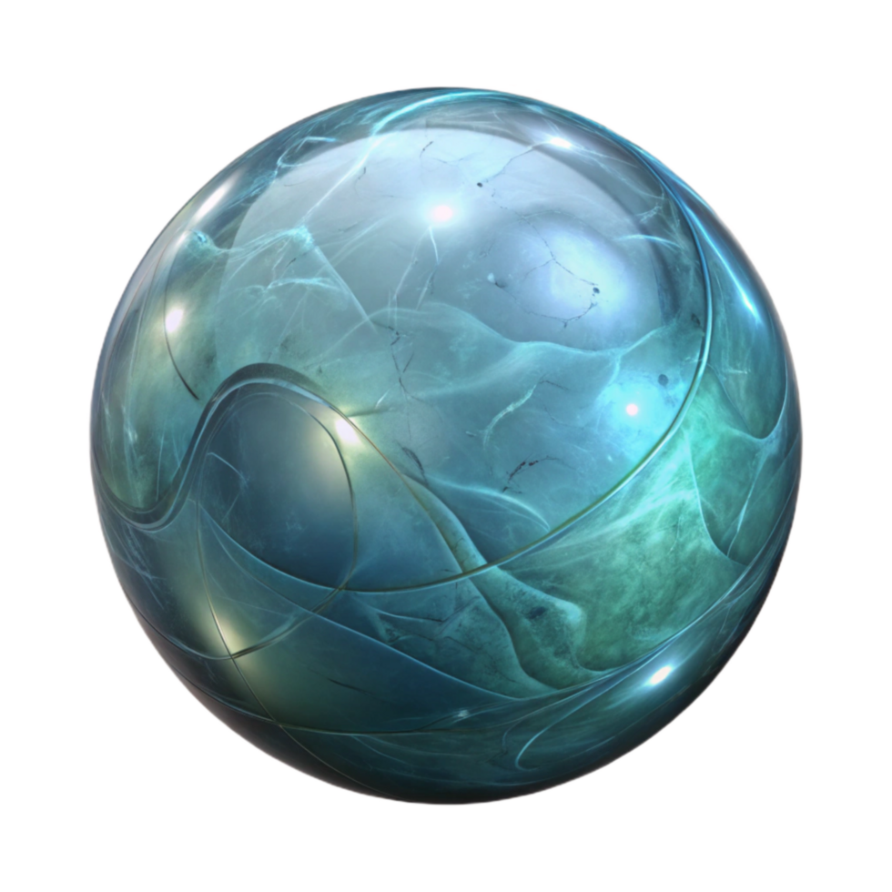 serene creative Glass Sphere Caustics Isolated Transparent Background high resolution png