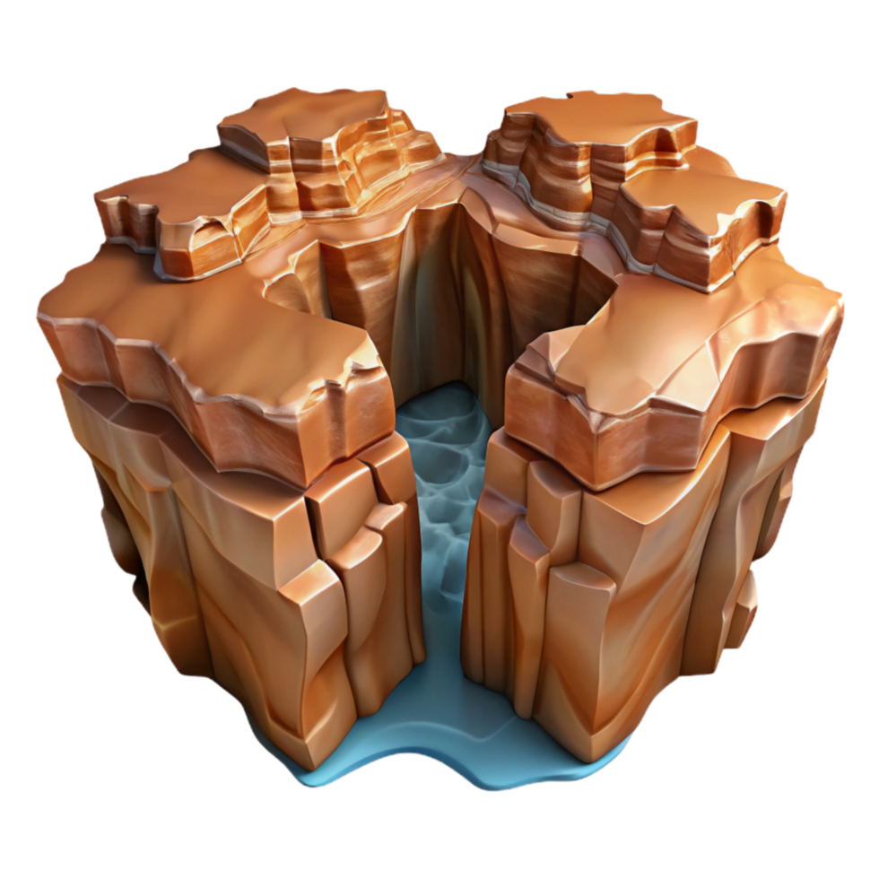 wonderful minimalist Glimmering Canyon Transparent Background High Angle View original png