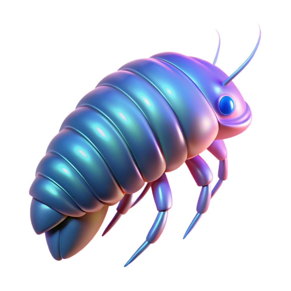dramatic abstract Glowing Amphipod Cutout Isolated Transparent Body high resolution png