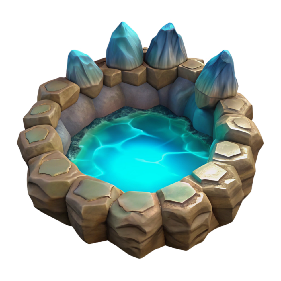 vibrant traditional Glowing Cave Pond Cutout on Transparent Background genuine png