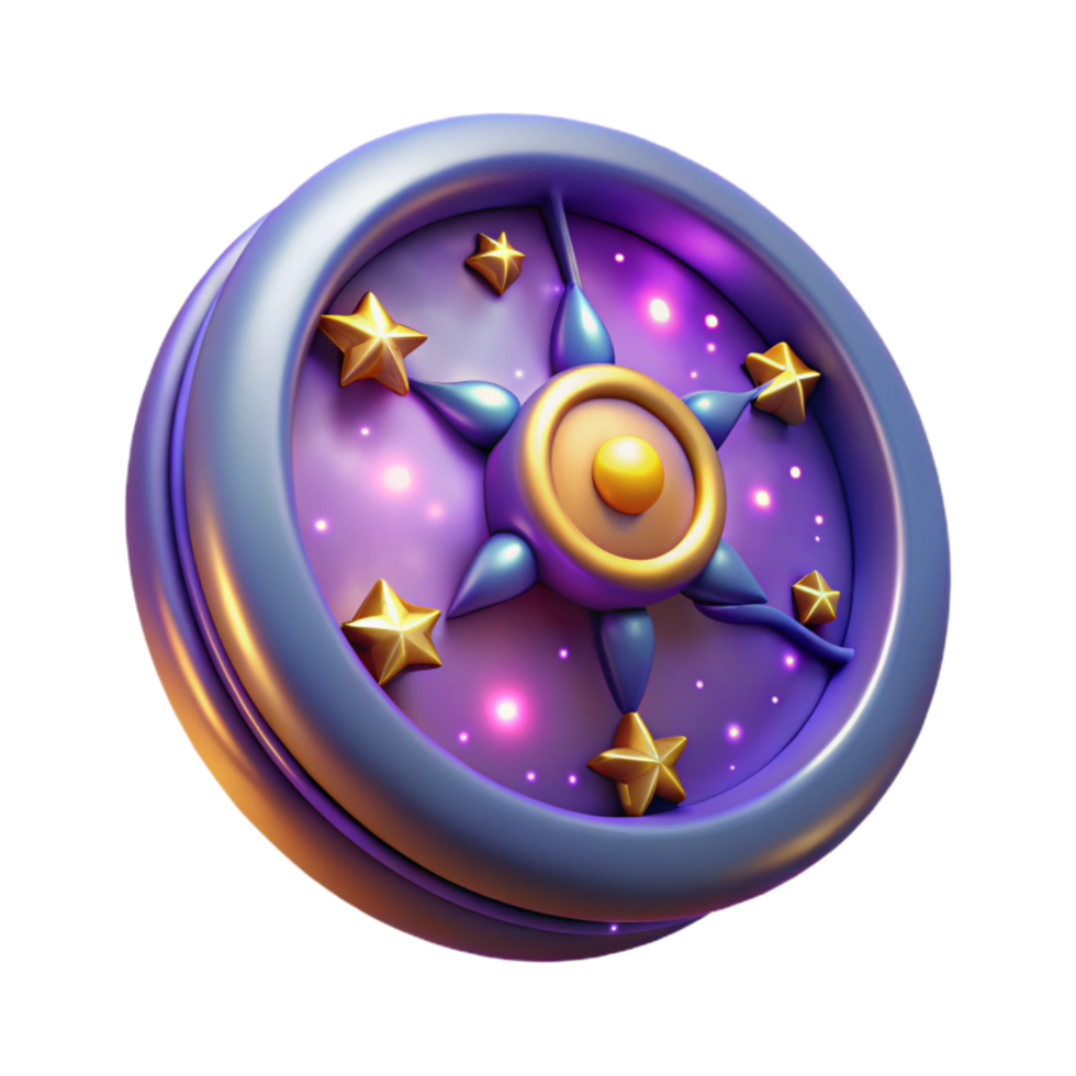 vibrant minimalist Glowing Celestial Cartwheel Isolated with Starry Trails exclusive png