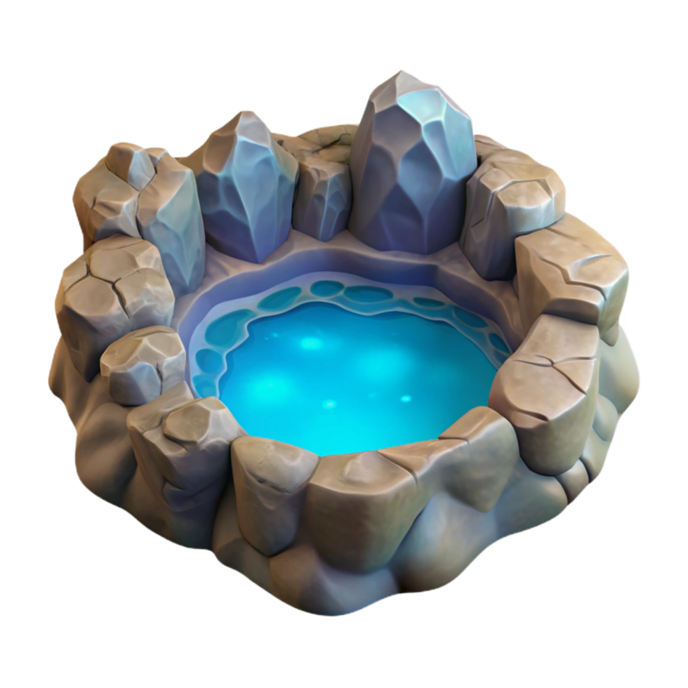 elegant artistic Glowing Cave Pond Cutout on Transparent Background high resolution png