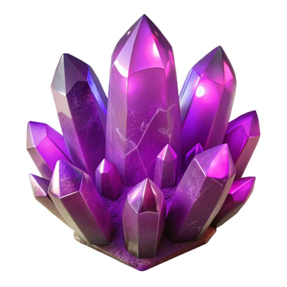 elegant classic Glowing Crystal Cluster Isolated on Transparent Background png
