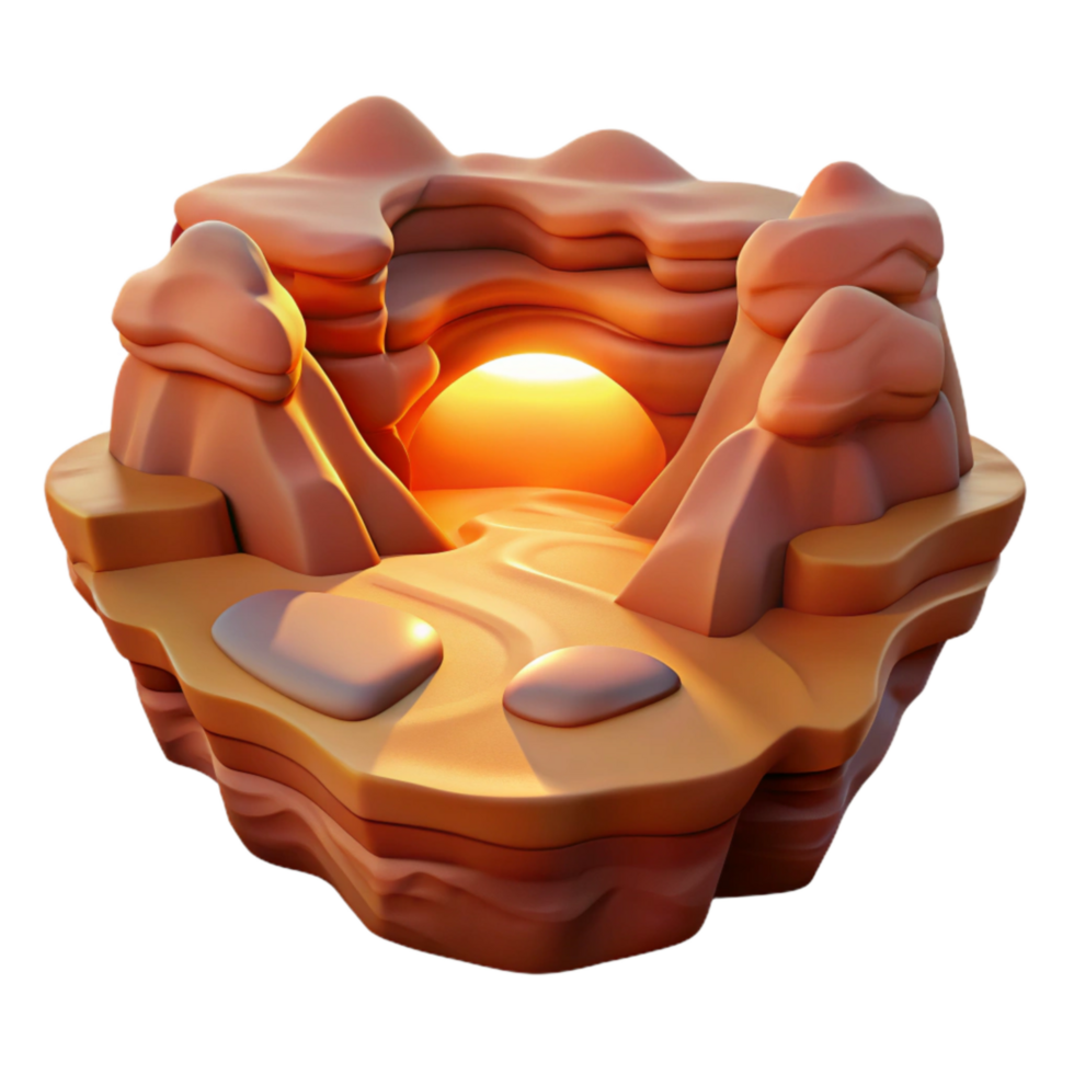wonderful vintage Glowing Desert Canyon Cutout Sunset Hues Isolated png