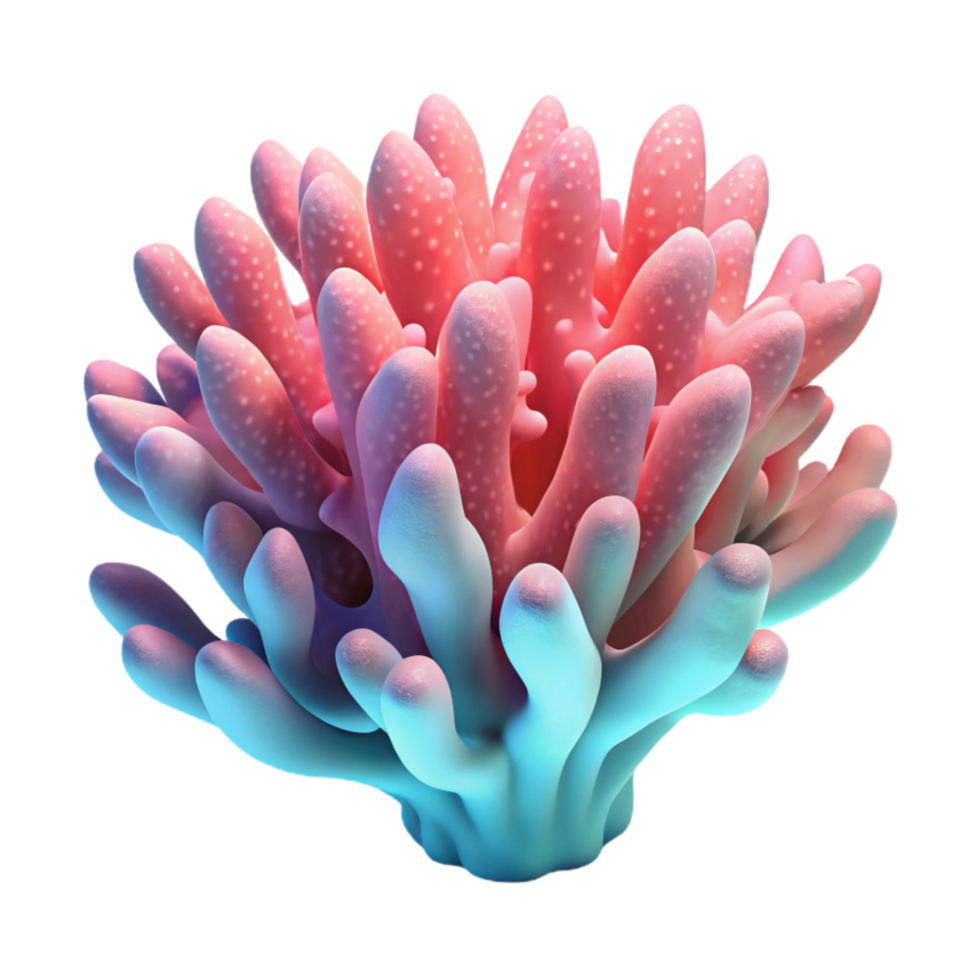 stunning creative Glowing Deep Sea Coral Isolated on Transparent Background high quality png