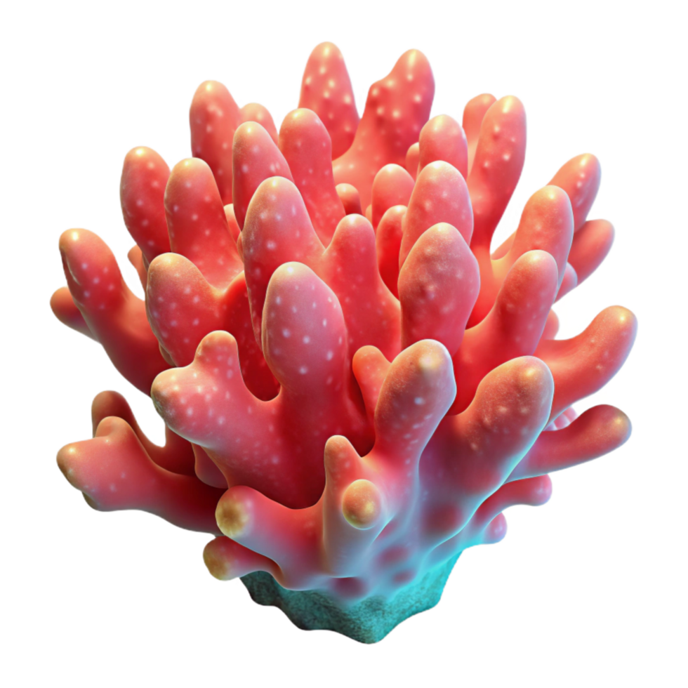 beautiful vintage Glowing Deep Sea Coral Isolated on Transparent Background detailed png