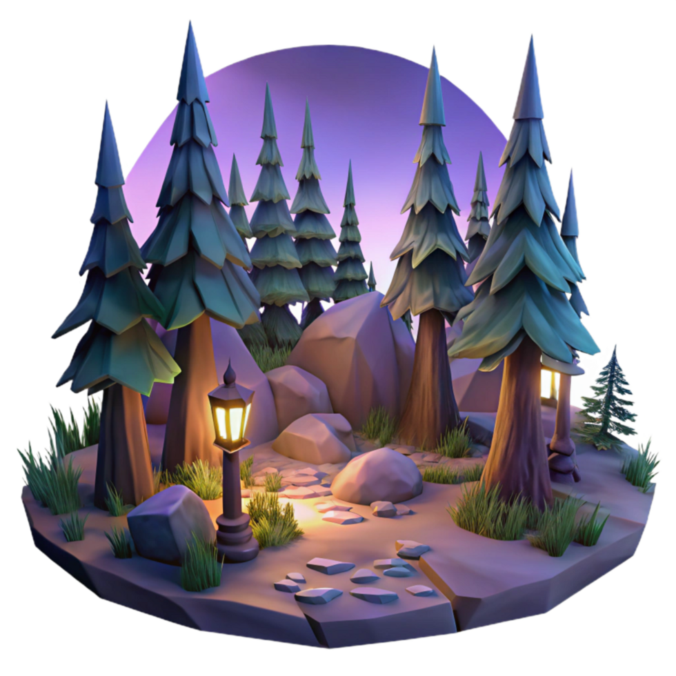 vibrant abstract Glowing Crystals in Lyrax Forest Isolated on Transparent Background high quality png