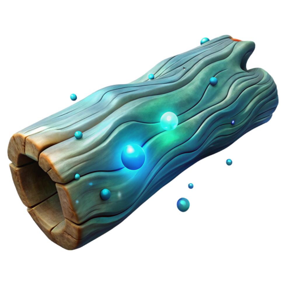 beautiful artistic Glowing Driftwood Root Isolated on Transparent Background png