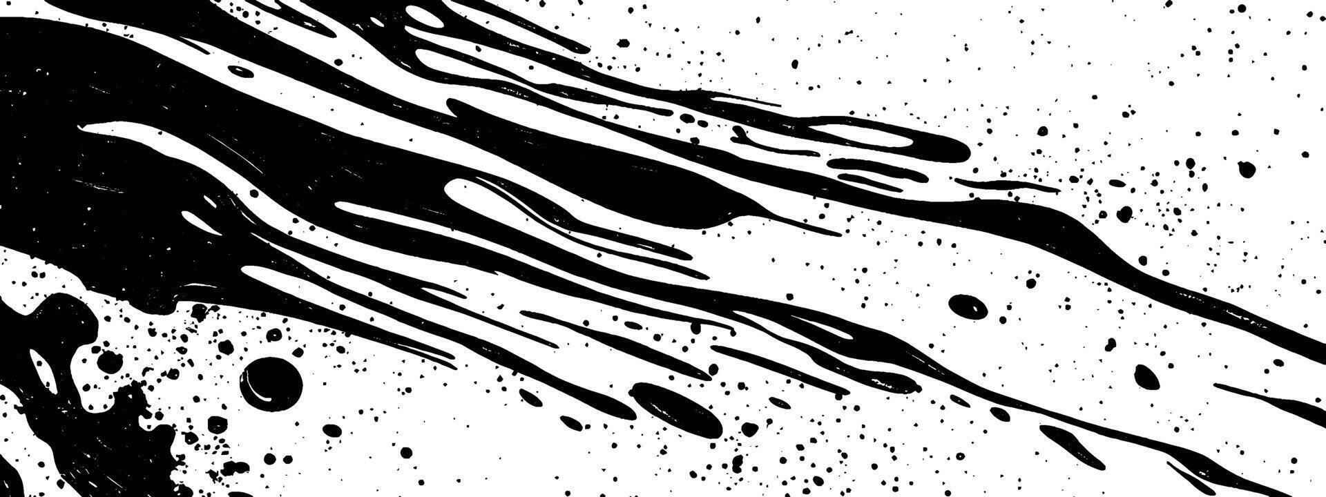 Vintage woodcut illustration of a concrete splatter texture with dynamic black and white patterns vector