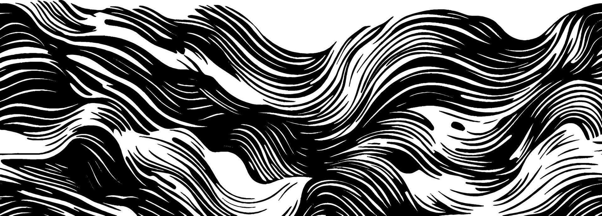 Intricate vintage woodcut illustration showcasing chaotic ink blot patterns and textures vector