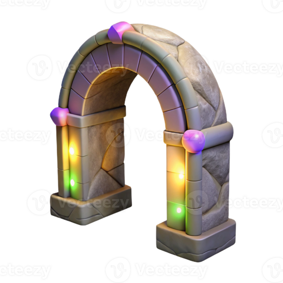 magnificent rustic Glowing Grotto Archway Isolated Element professional png
