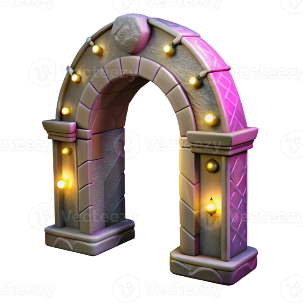 stunning artistic Glowing Grotto Archway Isolated Element detailed png