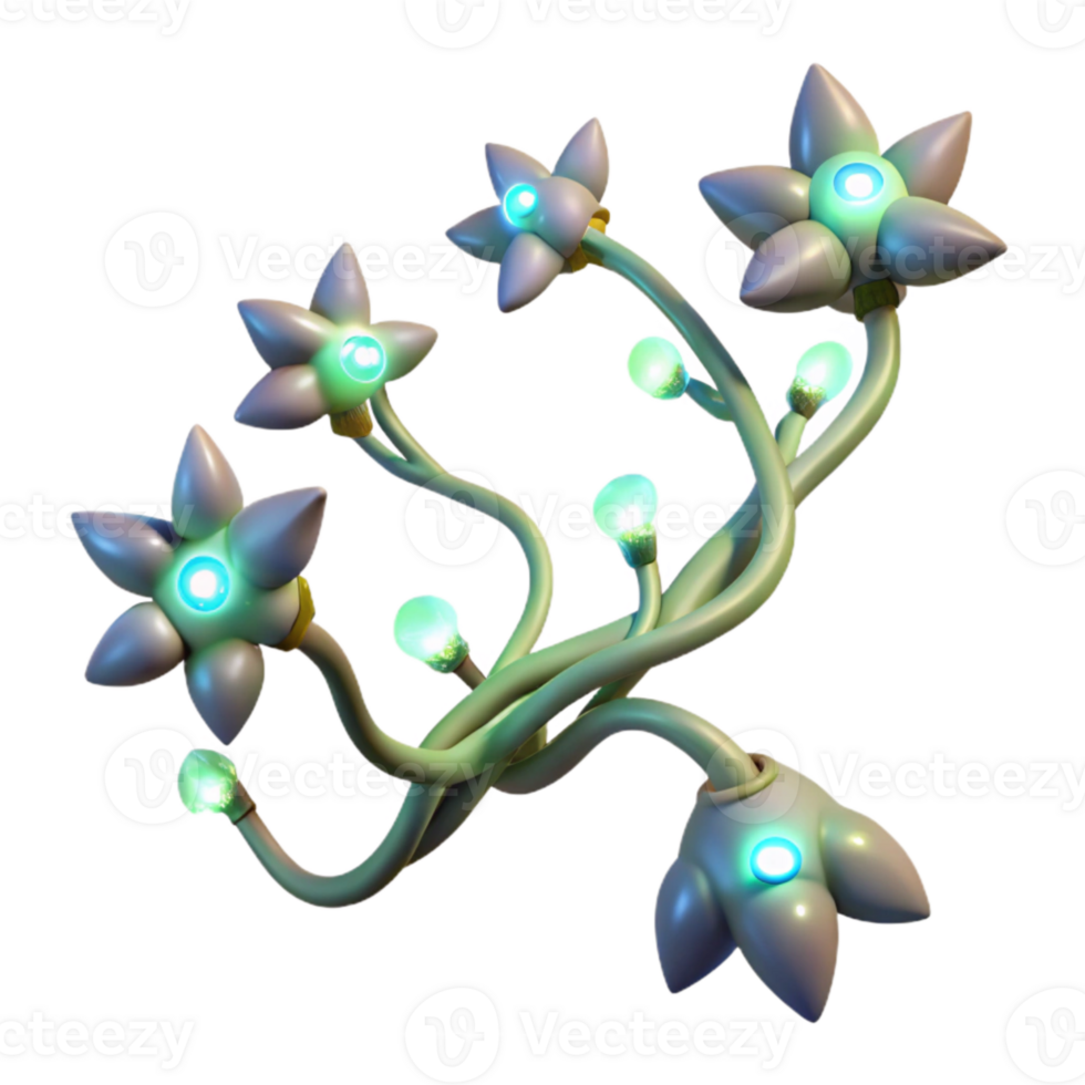elegant traditional Glowing Lyrax Vines Cutout Isolated on Transparent Background premium png
