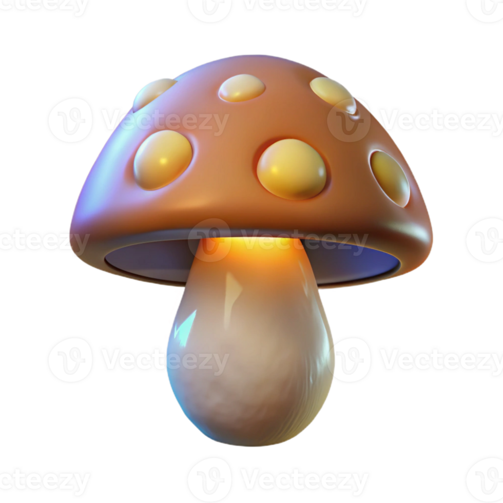 elegant rustic Glowing Mushroom Isolated Element with Soft Lighting professional png