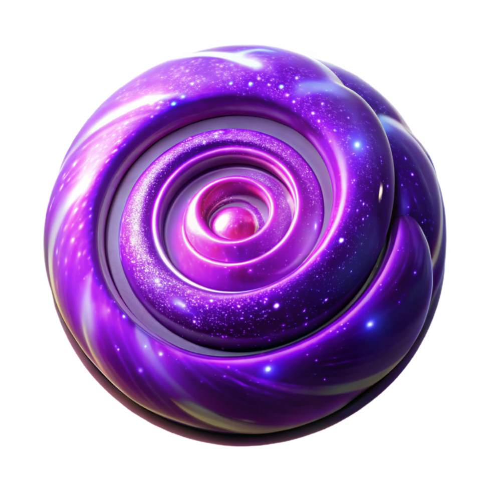 dramatic artistic Glowing Purple Nebula Spiral with Transparent Background high resolution png