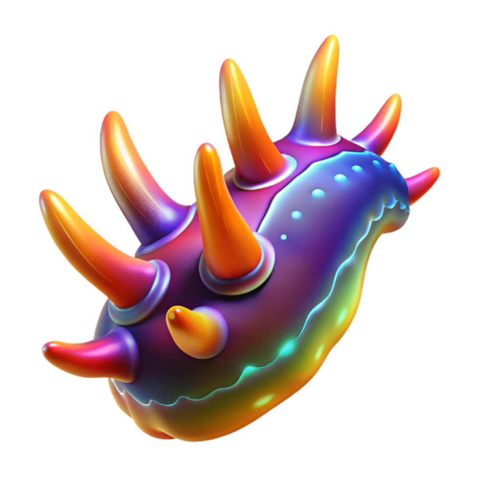 serene rustic Glowing Sea Slug Cutout with Vibrant Colors png